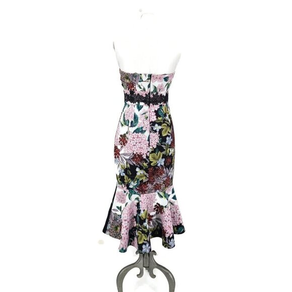 Keepsake the Label Lost Dreams Floral Strapless Dress Womens S Cut Outs Midi - Picture 5 of 8
